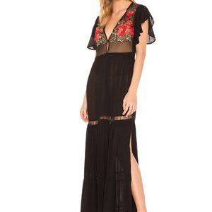 NWT Cleobella (Revolve) Amery Maxi Dress | Black w/ Pink Floral | Size Medium